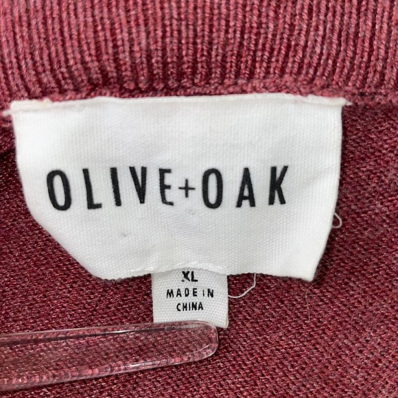 Olive & Oak Light Burgundy Rust Front Tie Sweater Long Sleeves Pullover Women XL - Picture 6 of 8